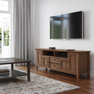 English Elm Amherst 72" Solid Wood Tv Media Stand: Rustic Brown, Spacious Design & Stylish Storage Solutions B136P158359