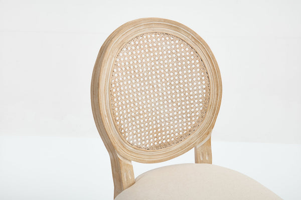 English Elm French Country Bar Chairs Set Of 2 - Upholstered Rattan Back, Solid Wood Frame For Elegant Dining W3426P324564