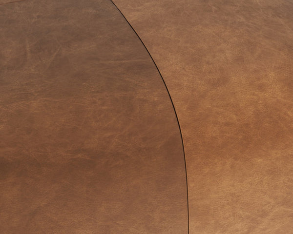 Sunpan ELIO Ottoman in Rich Cognac Leather - Timeless Italian Craftsmanship for Versatile Living Spaces 111265
