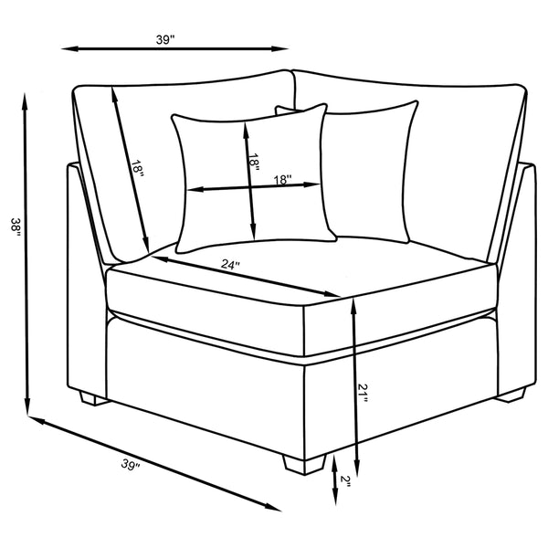 English Elm Lafayette Modular Sectional Sofa with Storage Ottoman and Down Feather Cushions B062S01445
