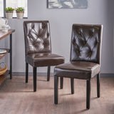 Christopher Knight Home® - Noble House - Gentry Bonded Leather Brown Dining Chair - Set of 2