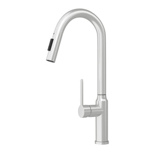 English Elm Bothwa Pull Down Kitchen Faucet with Stainless Steel Spout and Ceramic Cartridge Control Brushed Nickel B2724P262919
