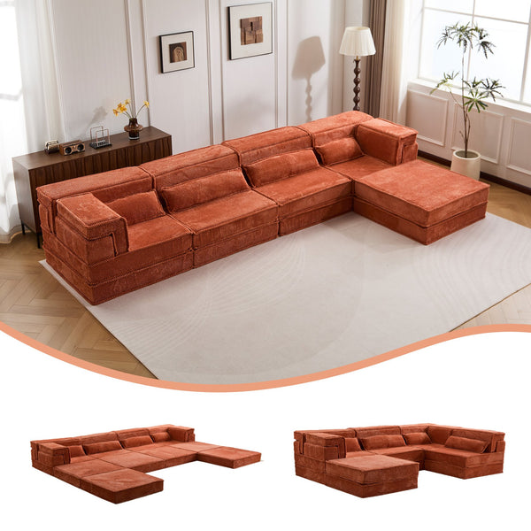 English Elm Compression Modular Sofa Bed - Oversized Boneless Design, Plush Memory Foam, Versatile & No Assembly W3723S00034