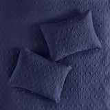 Madison Park Quebec Transitional 3 Piece Split Corner Pleated Quilted Bedspread MP13-6480 Navy