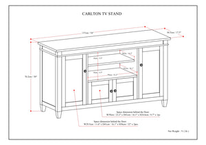 English Elm Carlton Handcrafted Pine TV Media Stand in Black for TVs up to 60" with Cord Management & Storage B136P261843