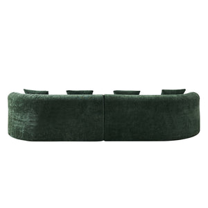 English Elm 111" L Shaped Cloud Sofa Plush Chenille Upholstered High Density Foam Apartment Living Room Green W1669S00056