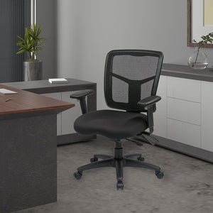OSP Home Furnishings Progrid® Ergonomic Mesh Manager Chair with Lumbar Support and Adjustable Arms for Office 92343-30