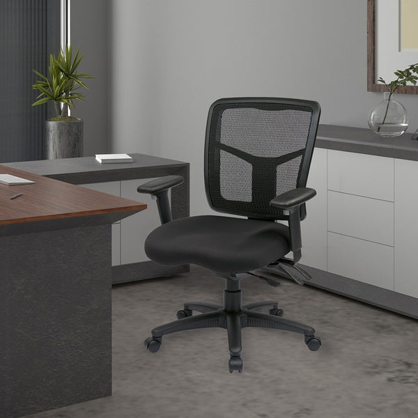 OSP Home Furnishings Progrid® Ergonomic Mesh Manager Chair with Lumbar Support and Adjustable Arms for Office 92343-30