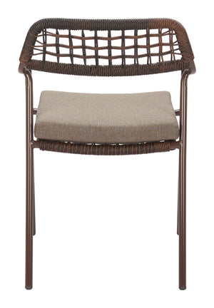 Zuo Modern Rio Dining Chair Set Of 2 - Modern Design With Durable Outdoor Fabric And Stylish Rattan Weave Brown 100% Olefin,Steel,100% Polyethylene 704168-zuo-modern