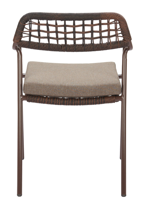 Zuo Modern Rio Dining Chair Set Of 2 - Modern Design With Durable Outdoor Fabric And Stylish Rattan Weave Brown 100% Olefin,Steel,100% Polyethylene 704168-zuo-modern