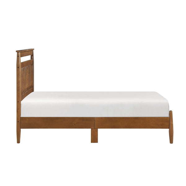 English Elm Transitional Queen Platform Bed with Arts & Crafts Inspired Wood Frame, Warm Finish, Slat Support Chestnut 49.25 L x 30.5 W x 6.5 H B011P207877