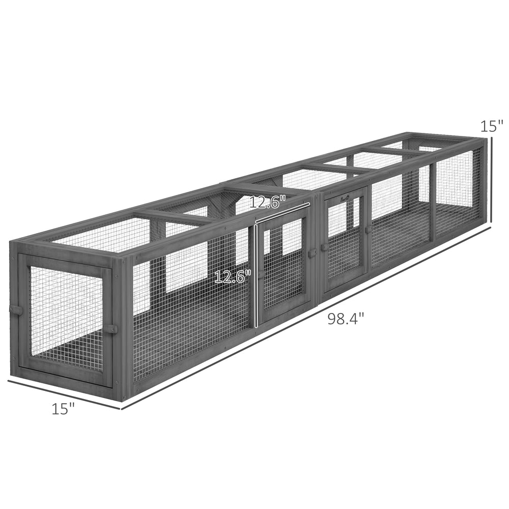 English Elm Wooden Fir Cat Tunnel Modular Enclosure for Indoor Outdoor Exploration and Exercise T3971P436852