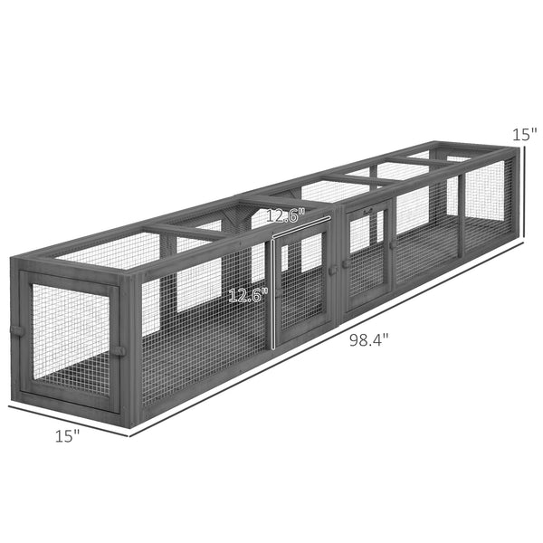 English Elm Wooden Fir Cat Tunnel Modular Enclosure for Indoor Outdoor Exploration and Exercise T3971P436852