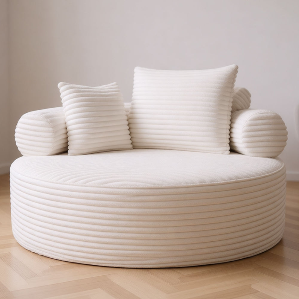 English Elm Round Cloud Sofa Bed with Memory Foam Fill Convertible Sectional for Living Spaces W3224P444275