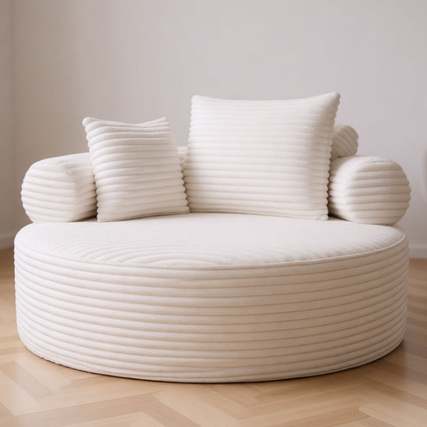 English Elm Round Cloud Sofa Bed with Memory Foam Fill Convertible Sectional for Living Spaces W3224P444275