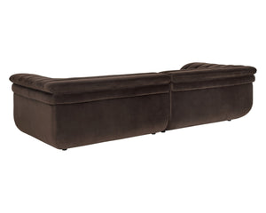 Sunpan BELLO Sofa - Luxurious Diamond Mink Upholstery with Curvaceous Design for Modern Living Spaces 112483