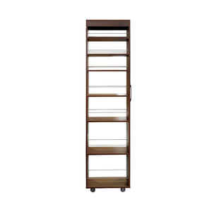 English Elm 7 Tier Rolling Slim Pull Out Pantry Organizer Cart for Kitchen and Narrow Gaps Walnut W331P427521