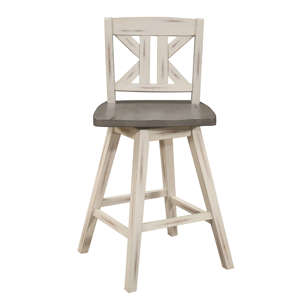 English Elm Ati X Back Swivel Barstools Set of 2 Solid Rubberwood Farmhouse Kitchen Seating B056P417032