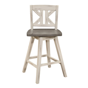 English Elm Ati X Back Swivel Barstools Set of 2 Solid Rubberwood Farmhouse Kitchen Seating B056P417032
