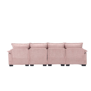 English Elm United We Win U-Shaped Sectional Sofa - Oversized Chenille 4-Seater With Solid Wood Frame & Comfort W1568S00136-GIGA