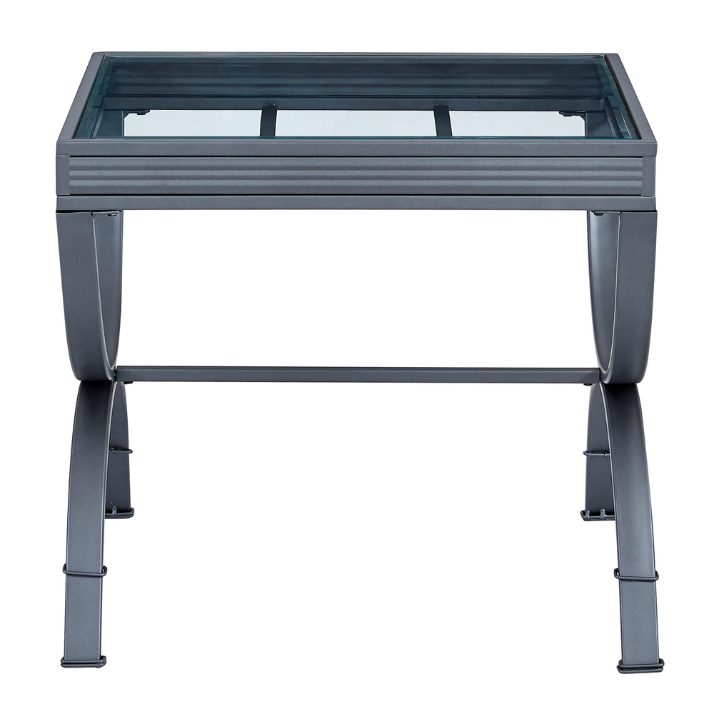 English Elm Steve Silver - Emerson 3-Piece Silver Metal Table Set - Powder-Coated Cocktail + 2 End Tables, Rust-Resistant Finish B081P157680