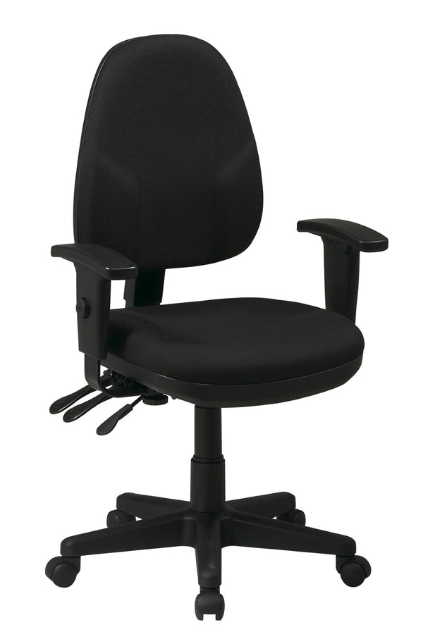 OSP Home Furnishings Dual Function Ergonomic Office Chair with Lumbar Support and Adjustable Foam Seat 36427-231