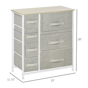 English Elm HOMCOM 7-Drawer Fabric Dresser Tower with Metal Frame, Space-Saving Organizer for Bedroom & Closet W2225P217729