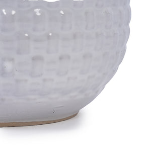 English Elm 3 Pieces Ceramic Flowerpot Set - Elegant Matte White Planters For Modern Home Décor & Gardens W3273P321548