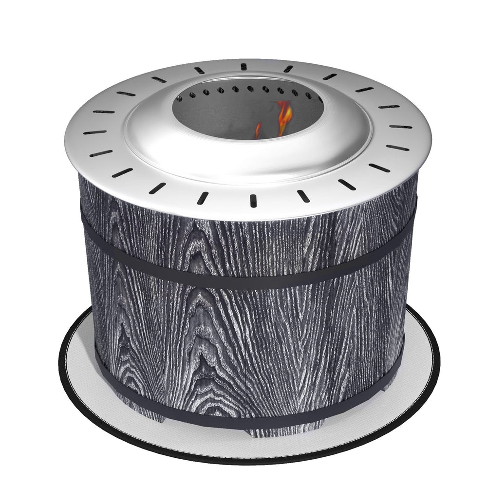 English Elm Outsunny Barrel Wood Burning Fire Pit Low Smoke Secondary Combustion Backyard Patio Portable Black W2225P174293