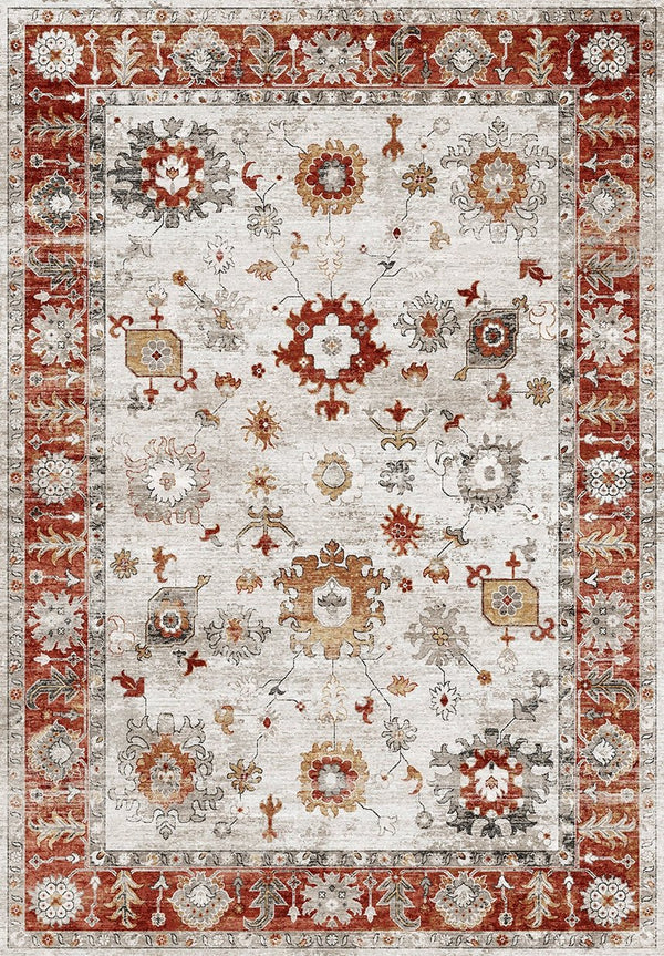 English Elm Oxford Traditional Area Rug Stain Resistant Polyester Pile for Living and Dining Rooms B186P428913