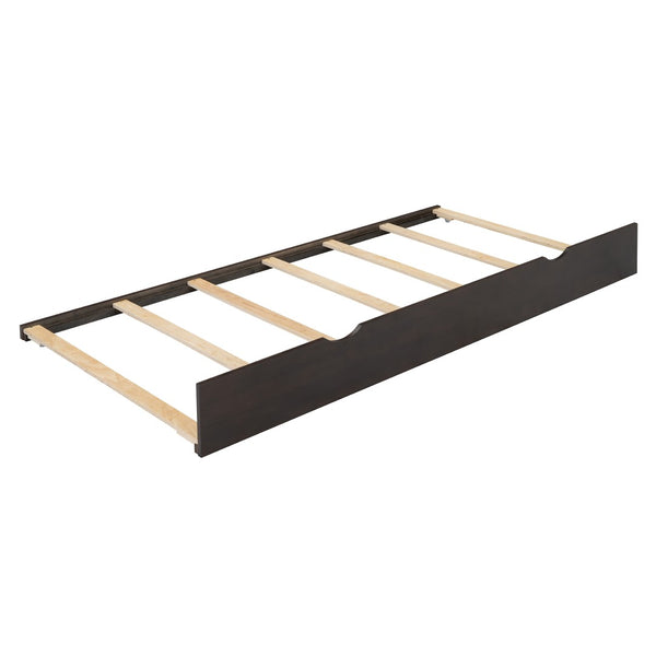 English Elm Queen Wooden Platform Bed With Trundle, 2 Storage Drawers & Padded Headboard In Espresso Finish N820S00010P-GIGA