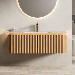 English Elm Vici 48 Inch Ceramic Bathroom Sink Basin with Triple Faucet Holes for Vanity W2615P370910