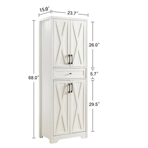 English Elm 66" Modular Wall Unit with Tempered Glass Shelving and Warm Wood Veneer Finish White W1162P313310