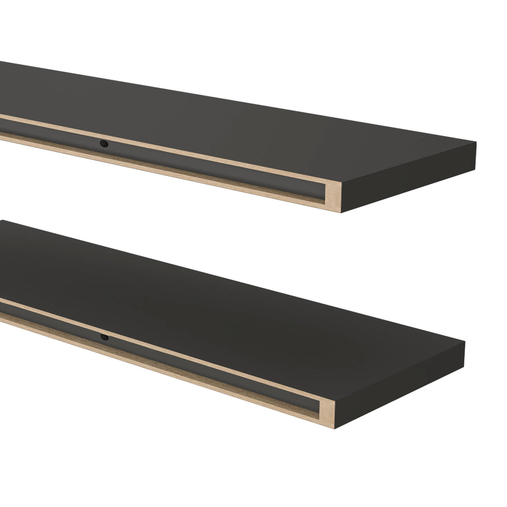 English Elm Greer Floating Shelf Set Of 2 In Grey Melamine - Modern Design, Space-Saving, Easy Installation! B128P245006