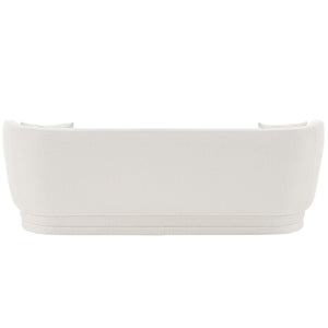 English Elm Siri 93" Upholstered Sofa with Pine Frame, Linen-Weave Fabric, High-Density Foam, 880lb Capacity Cream B365P398102