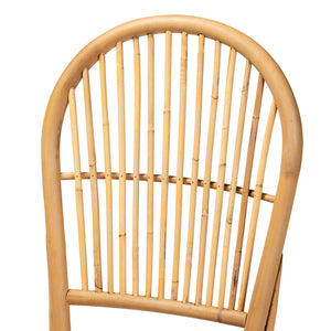 English Elm Mid-century Modern Mahogany Wood Counter Stool with Woven Rattan Back Panel B2750P470059