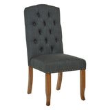 OSP Home Furnishings Jessica Tufted Dining Chair Charcoal