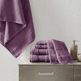 Madison Park Signature Turkish Traditional Cotton 6 Piece Bath Towel Set MPS73-467 Purple