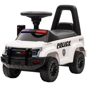 English Elm Aosom Kids Police Truck Ride on with Pa Speaker System and Under Seat Storage W2225P217707