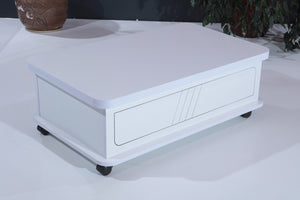 English Elm Rio Smart Coffee Table - Adjustable Height Design For Versatile Living Room Use, Modern White Finish B029P206610-GIGA