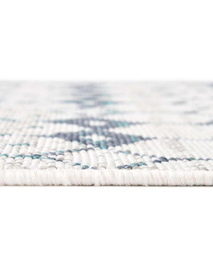Unique Loom Outdoor Trellis Cardak Machine Made Geometric Rug Ivory and Blue, Navy Blue/Gray/Green 9' 0" x 12' 2"