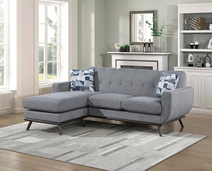 English Elm Solid Wood Leg Chenille Sectional Sofa with Reversible Chaise Mid-century Living Room B011P256666