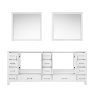 English Elm White Double Bath Vanity Set With Mirrors - 84" Wide Elegant Storage Solution For Modern Bathrooms B2731S00563-GIGA