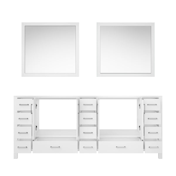 English Elm White Double Bath Vanity Set With Mirrors - 84" Wide Elegant Storage Solution For Modern Bathrooms B2731S00563-GIGA