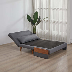 English Elm TRIO Extra Loveseat sleeper sofa bed converts in 10s with 3-position backrest, breathable linen, silent hinges for small spaces Grey W3391P325417