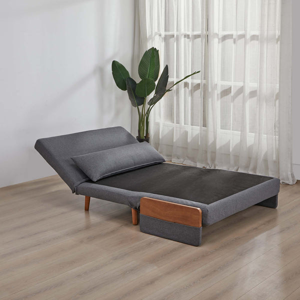 English Elm TRIO Extra Loveseat sleeper sofa bed converts in 10s with 3-position backrest, breathable linen, silent hinges for small spaces Grey W3391P325417