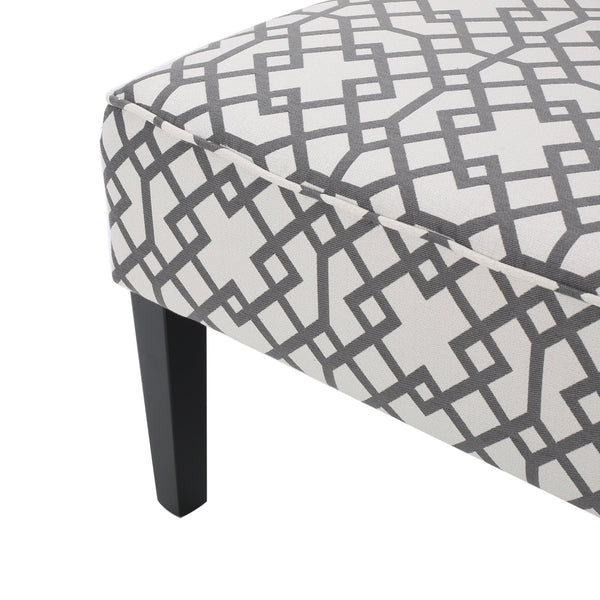 English Elm 50'' Geometric Gray Polyester Loveseat with Matte Black Legs for Modern Living N771P376540S