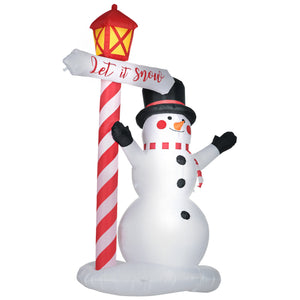 English Elm Homcom 7Ft Inflatable Snowman With Led Street Light - Cheerful Holiday Outdoor Decor For Easy Display W2225P229258
