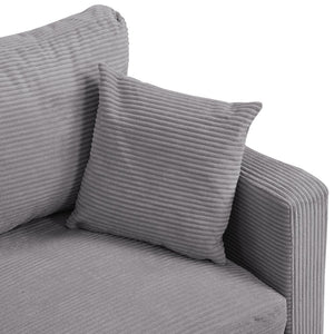English Elm 57 Inch Compact Upholstered Loveseat with Hardwood Frame for Modern Living Spaces Light Gray W311P221207