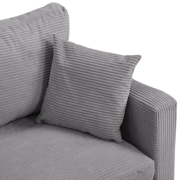English Elm 57 Inch Compact Upholstered Loveseat with Hardwood Frame for Modern Living Spaces Light Gray W311P221207